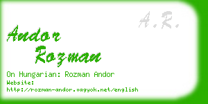 andor rozman business card